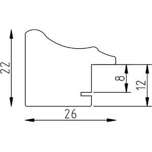 Cornice per foto in legno Effect Profilo 41 Antikargento 35x50 cm Vetro museo