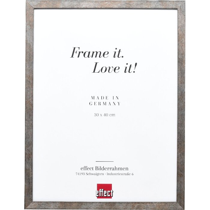 Cornice per foto Effect in legno con profilo in legno 42, vetro museale antracite, 18x32 cm