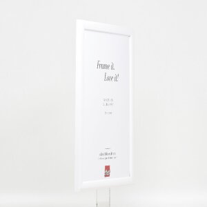 Cornice per foto in legno effect Profil 43 bianco lucido 25x50 cm vetro museale