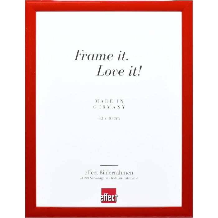 Cornice per foto in legno Effect Profil 43 Rosso Lucido 25x80 cm Vetro Museale