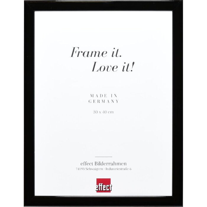 Cornice per foto in legno Effect Profil 43 Nera lucida 40x40 cm Vetro museale