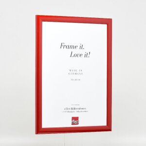 Cornice per foto in legno Effect Profil 43 Rosso Lucido 40x50 cm Vetro Museale