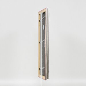 Cornice per foto effect legno profilo 44 argento 18x32 cm con vetro museale