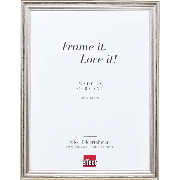 Cornice per foto in legno Effect Profilo 44 Argento 30x40 cm Vetro museale