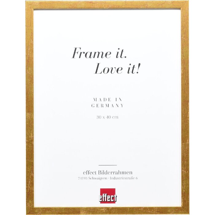 Cornice per foto in legno massello Effect Profilo 51 Antikgold 29,7x42 cm Vetro museale