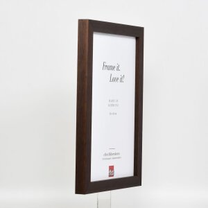Cornice in legno effetto Profilo 52 marrone scuro 35x100 cm vetro museo