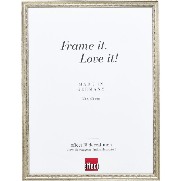 Cornice per foto in legno Effetto Profilo 66 antico argento 27x48 cm vetro museo