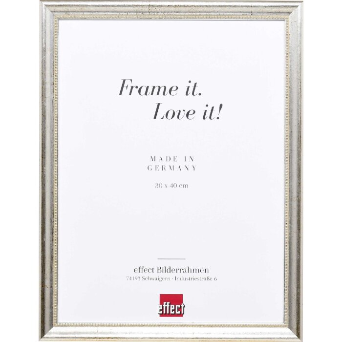 Cornice effetto legno profilo 85 argento 7x10 cm vetro museo