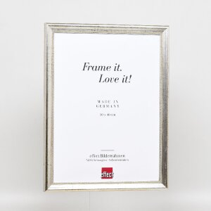 Cornice effetto legno profilo 85 argento 7x10 cm vetro museo