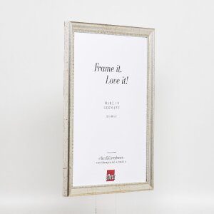 Cornice effetto legno profilo 85 argento 7x10 cm vetro museo