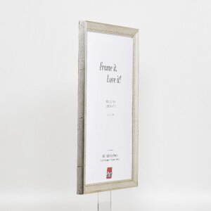 Cornice effetto legno profilo 85 argento 7x10 cm vetro museo