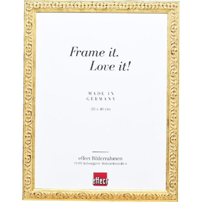 Cornice per foto in legno Effect Profil 86 Barocco 30x45 cm Oro Vetro museale