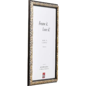 Cornice per foto in legno Effect Profilo 86 Barocco 50x50 cm Nero-Argento Vetro museo