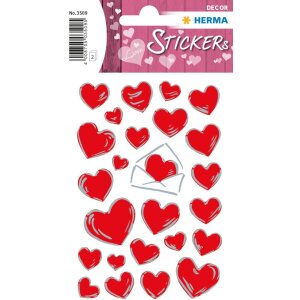 Etichette decorative cuori e lettere argento in rilievo 2...