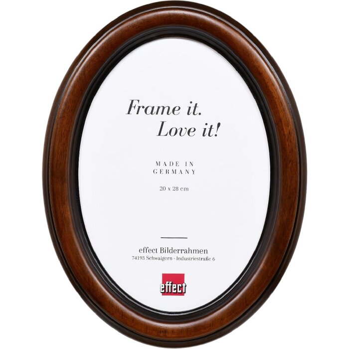 Cornice per foto ovale Effect profilo HB 28x35 cm nocciola
