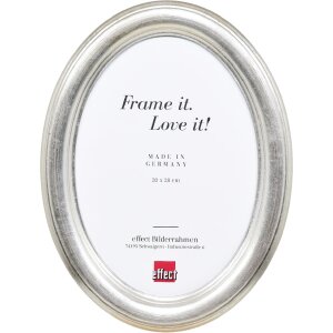 Cornice per foto ovale in legno massiccio Effect 50x50 cm argento