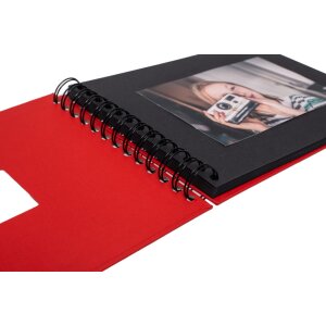 HNFD Album a spirale BULDANA rosso 23x17 cm 40 pagine nere