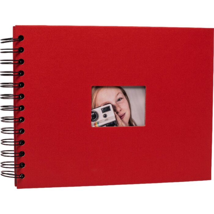 HNFD Album a spirale BULDANA pomodoro 23x17 cm 40 pagine nere