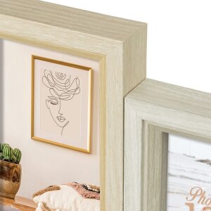 ZEP Cornice in legno Zara nature 4 foto 10x15 cm (32x32 cm)