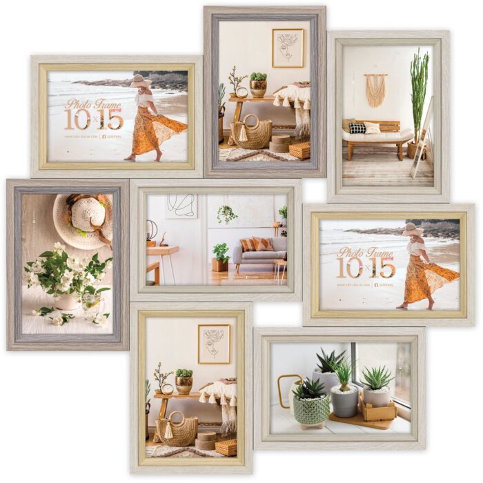 ZEP Cornice da galleria in legno Zara nature 8 foto 10x15 cm (47x47 cm)