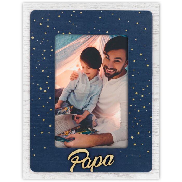 ZEP Cornice per foto in legno Astro FR blu 10x15 cm Cornice per foto di papà