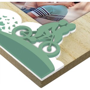 ZEP Cornice per ritratto in legno Sheila 10x15 cm Cornice per bicicletta verde