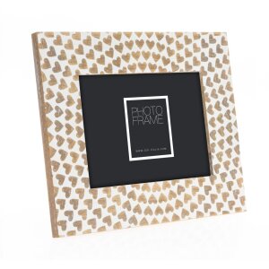 ZEP Portafoto in legno Lorena 13x18 cm marrone-bianco cuori