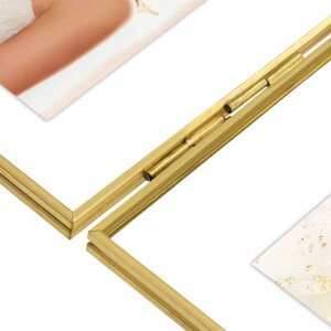 ZEP Cornice doppia in metallo Bruxelles oro 2 foto 10x15 cm (32,5x20 cm)