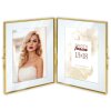 ZEP Cornice doppia in metallo Bruxelles oro 2 foto 10x15 cm (32,5x20 cm)