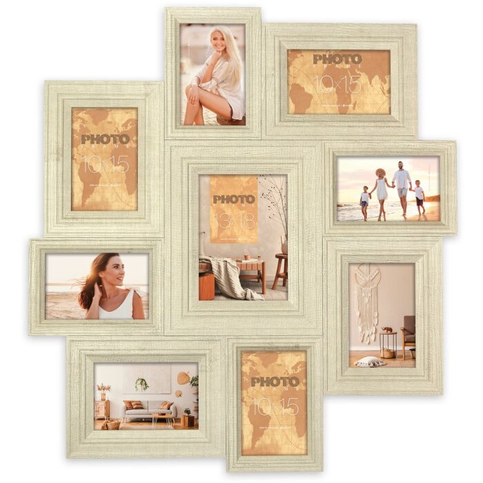 ZEP Cornice da galleria in legno Doolin 9 foto 10x15 cm e 13x18 cm (56,5x61,5 cm)
