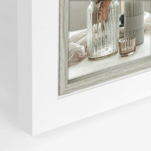 ZEP Cornice doppia in legno Sion bianco 2 foto 13x18 cm (34x22 cm)