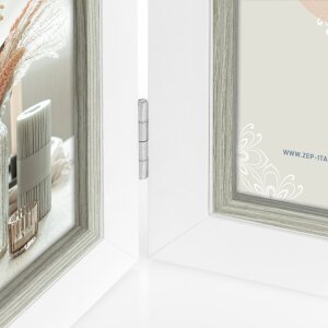 ZEP Cornice doppia in legno Sion bianco 2 foto 13x18 cm (34x22 cm)