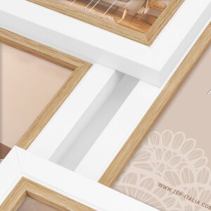 ZEP Cornice da galleria in legno Ayas bianco 6 foto 10x15 cm (45,5x32 cm)