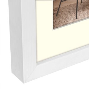 Cornice in legno ZEP Malmo bianco 30x40 cm con Passepartout 20x30 cm