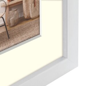 Cornice in legno ZEP Malmo bianco 40x60 cm con Passepartout 30x45 cm