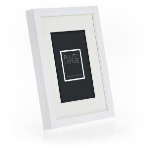 Cornice in legno ZEP Malmo bianco 40x60 cm con Passepartout 30x45 cm