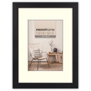 Cornice in legno ZEP Malmo nero 13x18 cm con Passepartout...