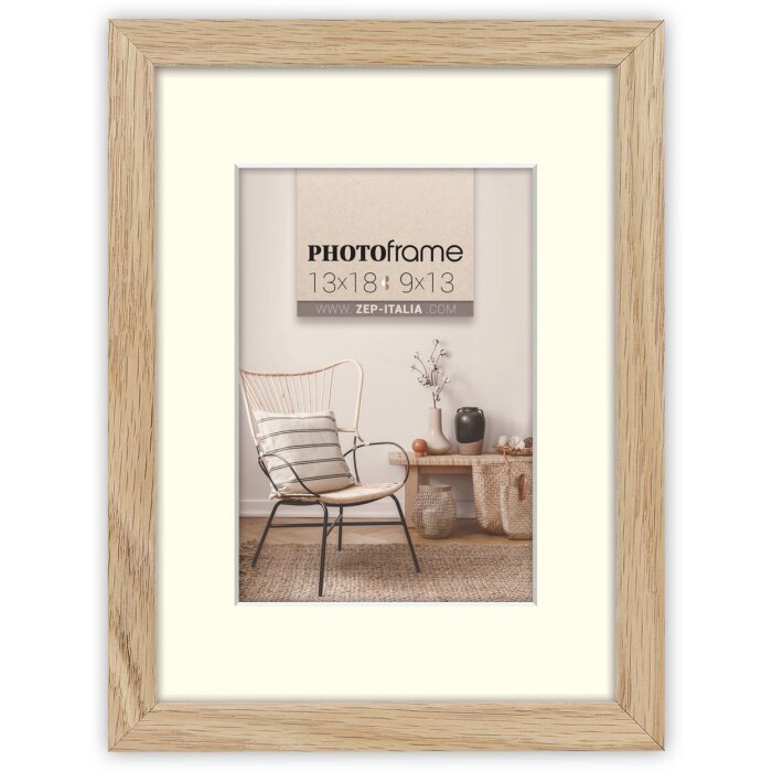 ZEP Cornice in legno Malmo naturale 40x60 cm con Passepartout 30x45 cm
