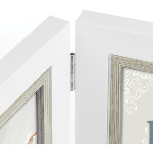ZEP Cornice doppia in legno Sion bianco 2 foto 10x15 cm, 13x18 cm o 15x20 cm
