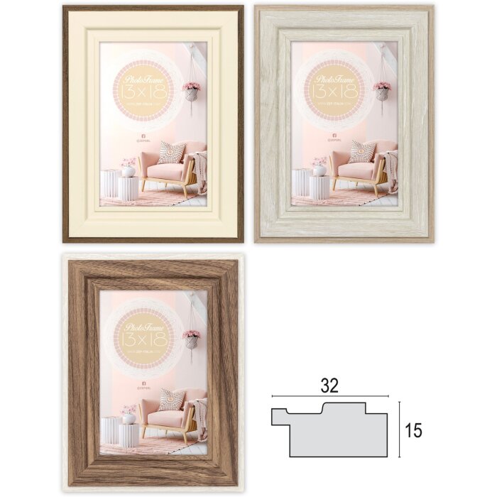 ZEP Cornice in legno Termoli da 10x15 cm a 30x40 cm