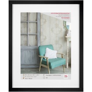 Walther Cornice in legno Stockholm nero 40x50 cm con...