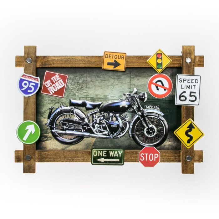 ZEP Decorazione murale GALLUP 59x40x4 cm Motocicletta