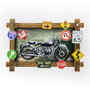 ZEP Decorazione murale GALLUP 59x40x4 cm Motocicletta