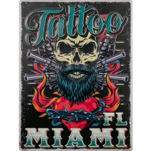 Segno di latta ZEP TATTOO 47x35x0,5 cm Miami