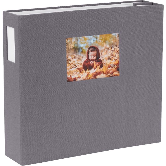 HNFD Album fotografico Lona in lino grigio 1000 immagini 34,5x33 cm 168 pagine bianche