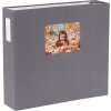 HNFD Album fotografico Lona in lino grigio 1000 immagini 34,5x33 cm 168 pagine bianche