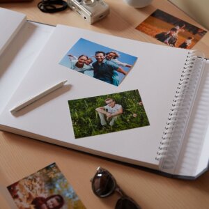 HNFD Album fotografico Lona Blue Linen 1000 immagini 34,5x33cm 168 pagine bianche