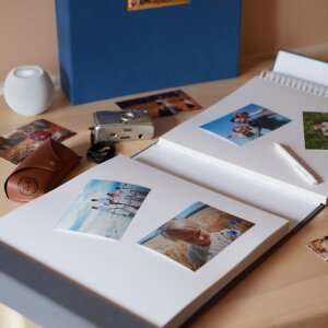 HNFD Album fotografico Lona in lino bianco 1000 immagini 34,5x33 cm 168 pagine bianche