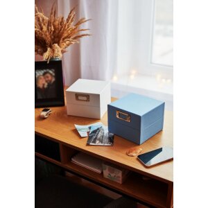 HNFD Sawala scatola fotografica 700 foto 10x15 cm divisori grigio ghiaccio