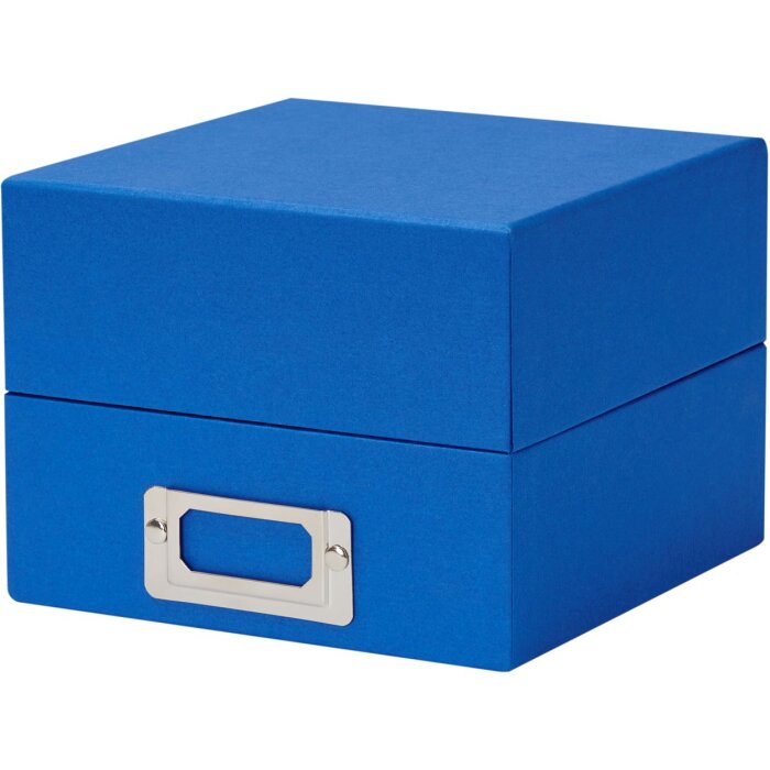 HNFD Sawala scatola fotografica 700 foto 10x15 cm divisori acciaio blu